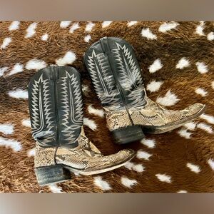 VTG Cowtown Snakeskin Snake Western Boots BoHo Festival Sz 9.5